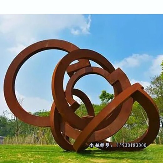 耐候鋼景墻雕塑加工公園景觀鐵藝雕塑加工金越雕塑