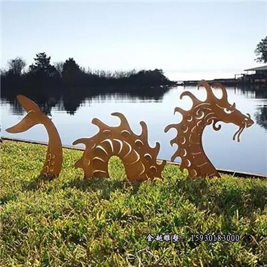 耐候鋼抽象動物雕塑小區(qū)耐候鋼景墻雕塑制作金越雕塑