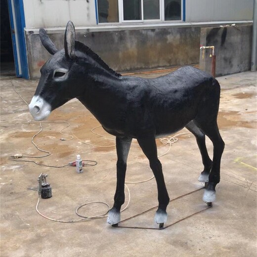 曲阳县生产玻璃钢毛驴雕塑报价,仿真动物雕塑厂家