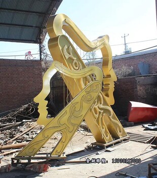 不銹鋼雙人舞蹈雕塑公園景觀人物雕塑金越雕塑