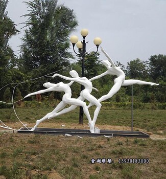 抽象不锈钢人物雕塑体育馆运动人标志雕塑金越雕塑