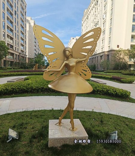 仿銅不銹鋼跳舞雕塑商場(chǎng)美陳人物雕塑金越雕塑