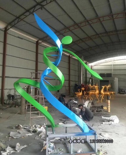 鏤空發(fā)光不銹鋼人物雕塑造型地產(chǎn)舞者雕塑制作金越雕塑