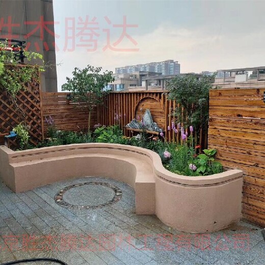 通州屋顶花园设计防腐木栅栏塑木围栏