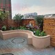 北京屋顶庭院绿化设计防腐木栅栏图
