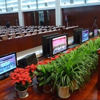 多功能博奧無紙化升降會議桌安裝十四人位信創(chuàng)無紙化