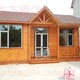 懷柔家庭庭院綠化設計碳化木亭子圖
