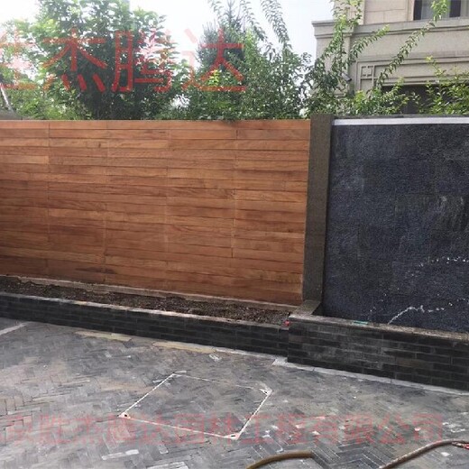 门头沟庭院绿化设计防腐木栅栏碳化木围栏