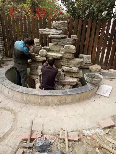密云家庭花園設計假山制作水泥溶洞