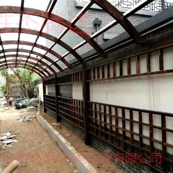 宣武屋頂花園設(shè)計(jì)防腐木花架爬藤架