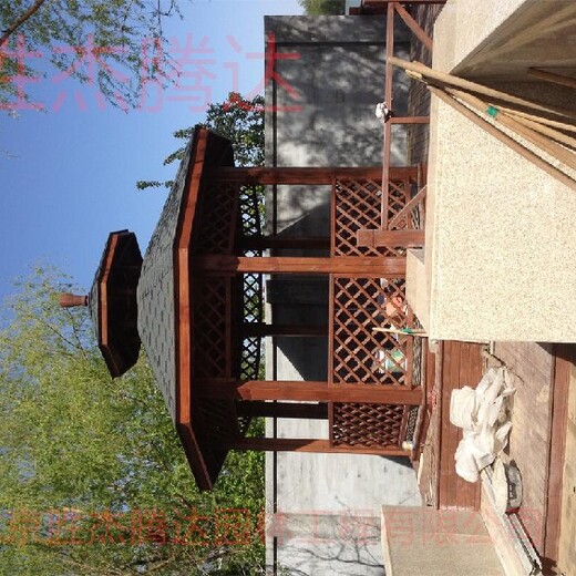 房山屋顶花园设计防腐木凉亭铝合金凉亭