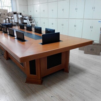 十六人位会议桌免漆板会议桌智能博奥无纸化升降会议桌维修