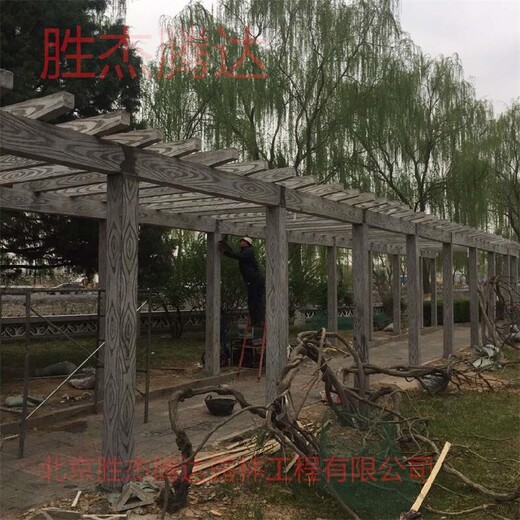 順義戶外庭院綠化設(shè)計(jì)防腐木花架