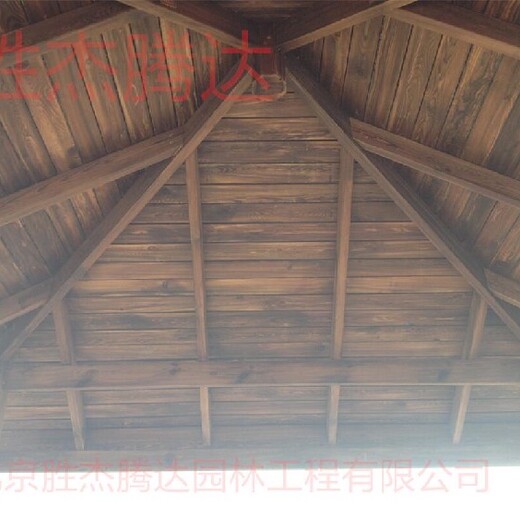 通州園林庭院綠化設(shè)計防腐木亭子