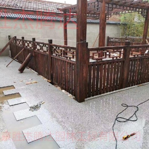 豐臺陽臺庭院綠化設計防腐木葡萄架