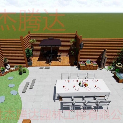 豐臺庭院綠化設計防腐木柵欄塑木柵欄
