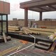 丰台阳台庭院绿化设计碳化木亭子图