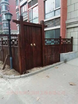大興別墅花園設(shè)計(jì)防腐木柵欄防腐木圍欄