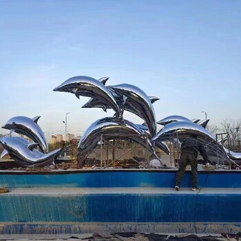 出售不锈钢海豚雕塑多少钱一个,从事不锈钢海豚雕塑价格