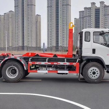 浙江湖州參數(shù)藍(lán)牌建筑勾臂垃圾車