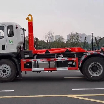 西藏林芝參數(shù)藍(lán)牌建筑勾臂垃圾車