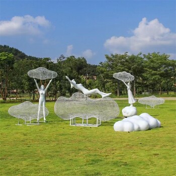 宁夏景观镂空不锈钢云朵雕塑定制
