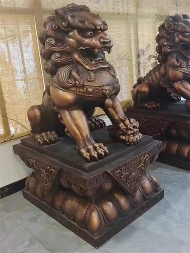 迎賓鑄銅獅子雕塑制作加工廠