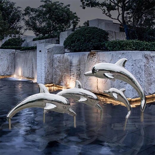 304不锈钢海豚雕塑制作加工厂