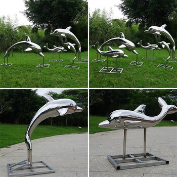 烤漆不锈钢海豚雕塑设计加工厂家