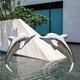 大型不锈钢海豚雕塑款式图