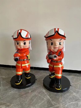 定制卡通消防员雕塑，消防员雕塑