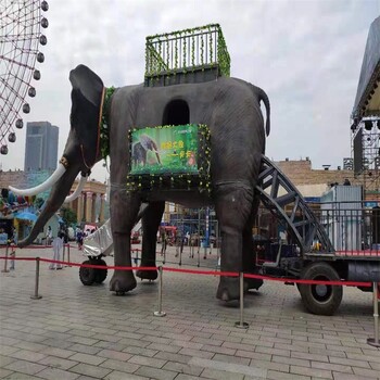 青岛国内景区巡游机械大象出租厂家报价,载人巡游机械大象