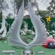 曲阳县创意不锈钢翅膀雕塑订制产品图