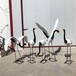 玻璃钢丹顶鹤雕塑公园小动物雕塑制作