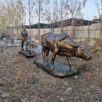 玻璃鋼水牛雕塑奮斗牛雕塑園林動(dòng)物擺件