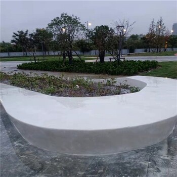 江北泰科砼石花坛、坐凳现场制作安装