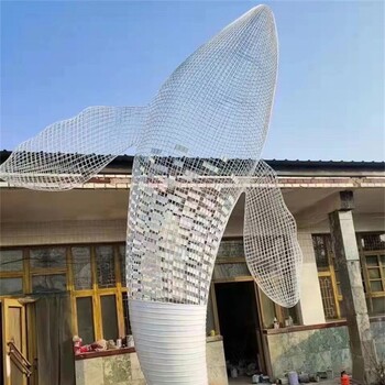 大型鯨魚不銹鋼雕塑抽象發光鯨魚雕塑
