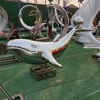 鏤空發光鯨魚雕塑鏡面鯨魚雕塑工廠
