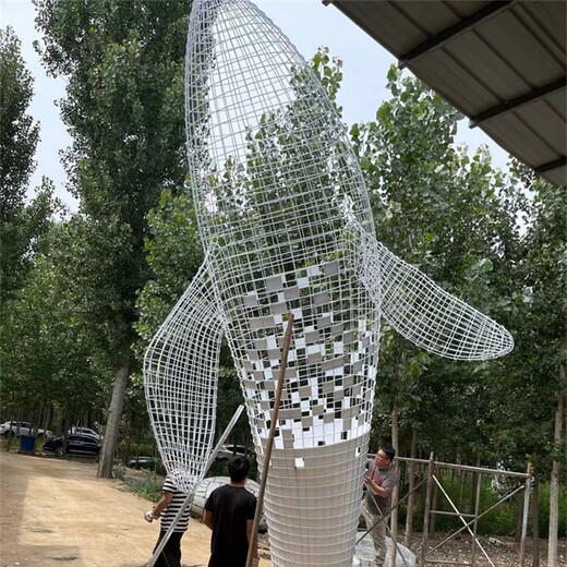 不銹鋼鯨魚(yú)雕塑鏡面鯨魚(yú)雕塑加工定制