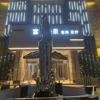 不銹鋼鯨魚尾巴雕塑鏤空編織鯨魚雕塑制作加工