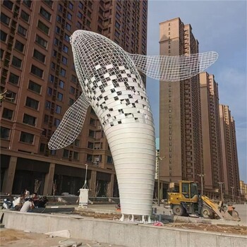 不銹鋼鯨魚雕塑鏤空鯨魚雕塑制作加工