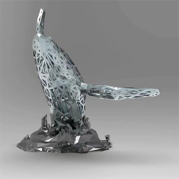 不锈钢鲸鱼尾巴雕塑抽象发光鲸鱼雕塑制作加工