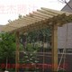 昌平别墅花园设计防腐木花架碳化木葡萄架图