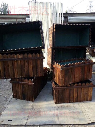 宣武私家花园设计防腐木花箱碳化木花槽