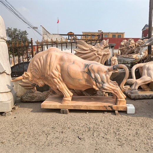 曲阳县广场石牛雕塑，开荒牛雕塑厂家,石雕动物大全