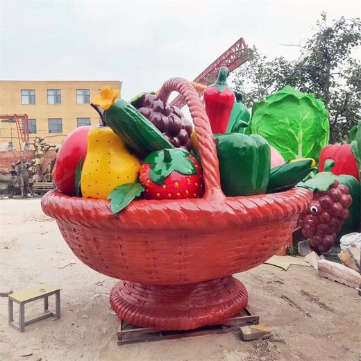 曲阳县户外玻璃钢水果篮雕塑供应商