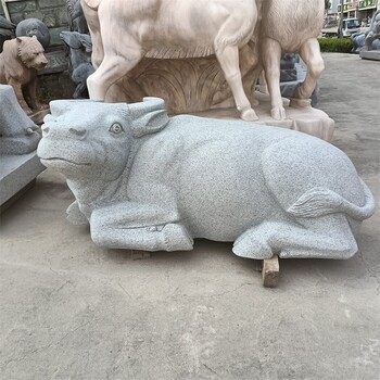 天然石雕牛雕塑摆件