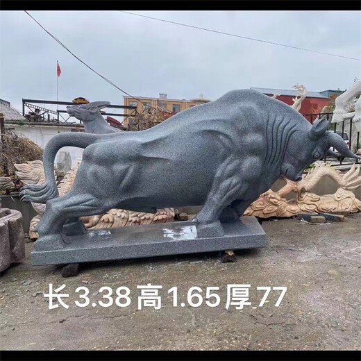 天然石雕牛雕塑安裝
