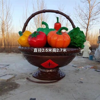 曲陽縣發(fā)光玻璃鋼水果籃雕塑