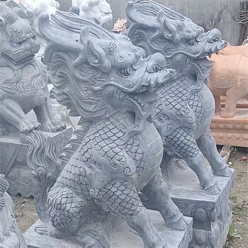 大型庭院石雕麒麟制造商